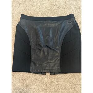 NWT Lane Bryant Black Faux Leather/Knit Skirt Size 26